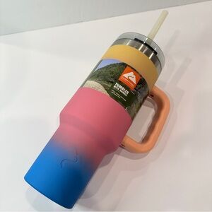 🆕 40oz Ombre Stainless Steel Tumbler -Peach Pink Blue Gradient Insulated Travel